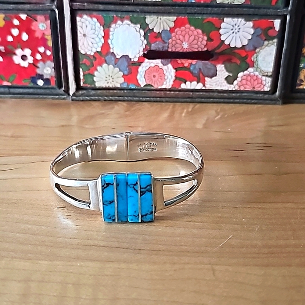 Escorcia turquoise inlay 950 silver bracelet
